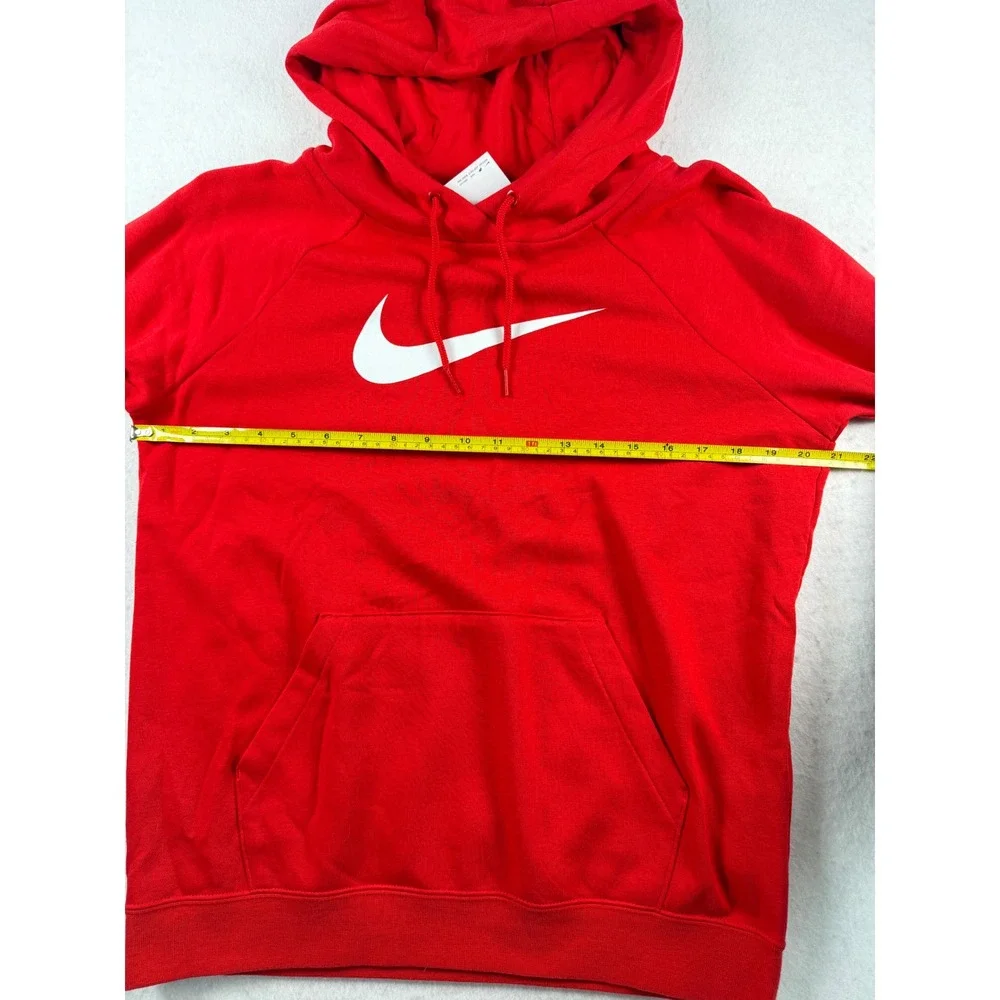 Nike Womens Varsity Fleece Hoody Red Pullover Swoosh Sweatshirt Sizr Small